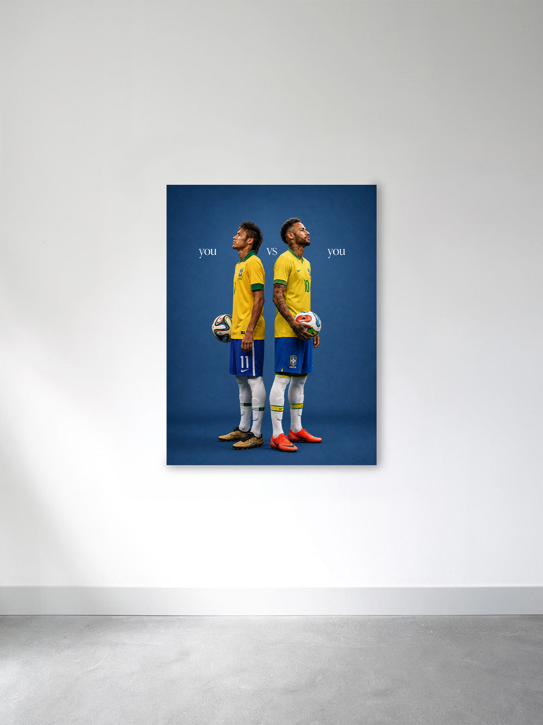 You vs You Neymar Canvas Wall Art – Self Competition Football Motivation Poster