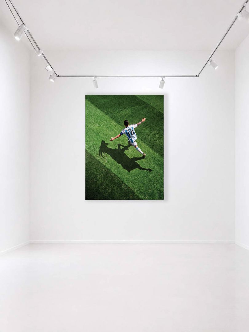 Messi "Shadow of Greatness" Canvas Wall Art | Football Poster