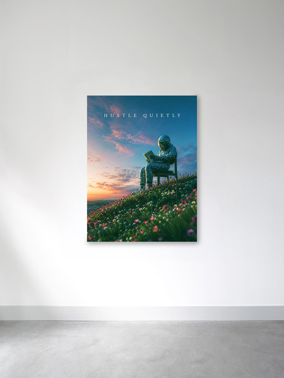 “Hustle Quietly” – Calm Ambition Canvas