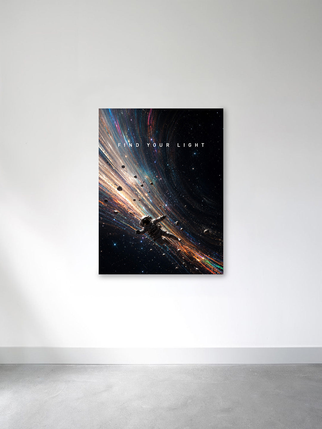 “Find Your Light” – Cosmic Journey Canvas