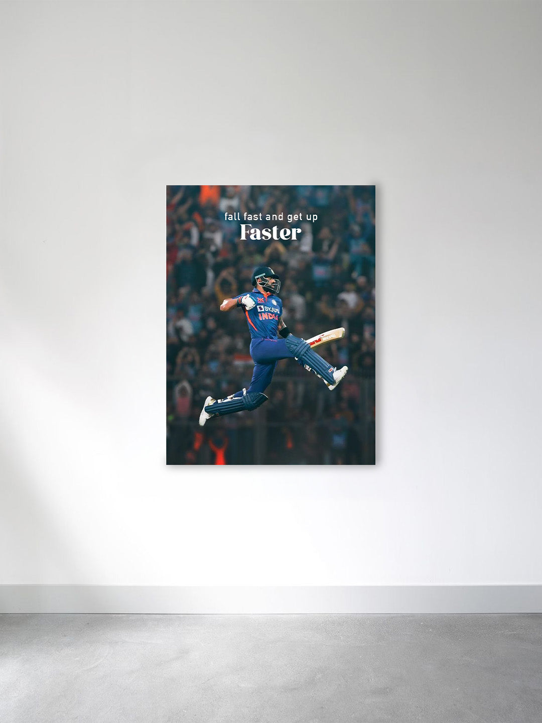 “Rise Faster” – Champion Mindset Cricket Canvas