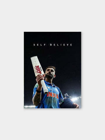 “Self Believe” – Champion Spirit Cricket Canvas