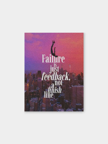 “Failure is Just Feedback” – Motivational Skyline Canvas