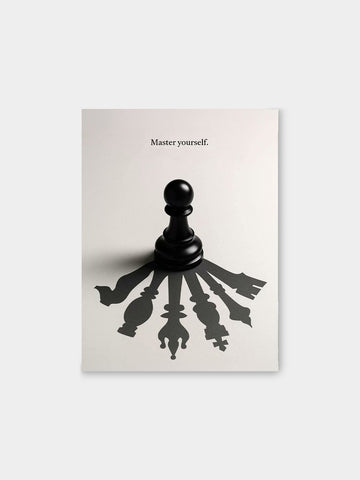 “Master Yourself” – Strategic Mindset Chess Canvas