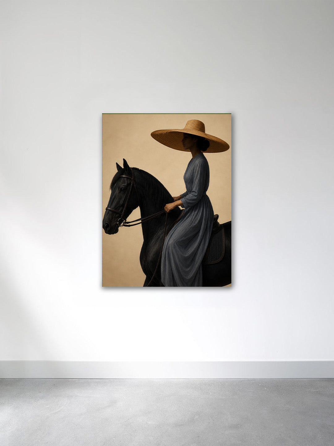 “Silent Grace” – Elegant Horse Rider Aesthetic Wall Art