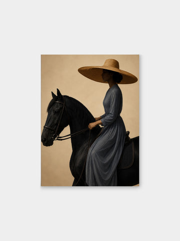 “Silent Grace” – Elegant Horse Rider Aesthetic Wall Art
