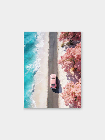 “Pink Coastline Escape” – Dream Drive Canvas