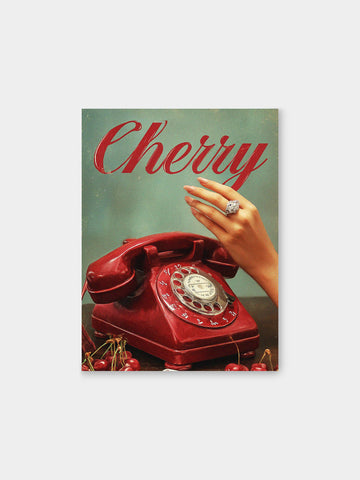 “Cherry Calls” – Retro Aesthetic Vintage Telephone Wall Art