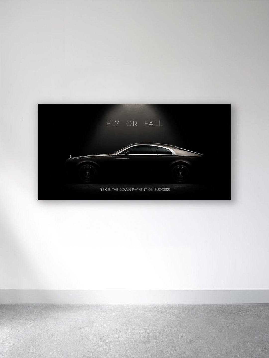 Fly or Fall Luxury Car Canvas Wall Art – Success Mindset Automotive Artwork