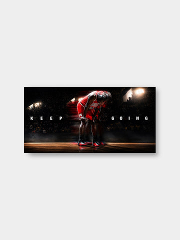 Keep Going Jordan Canvas Wall Art – Motivational Basketball Legend Artwork