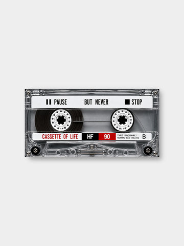 Pause But Never Stop Canvas Wall Art – Vintage Cassette Motivational Poster