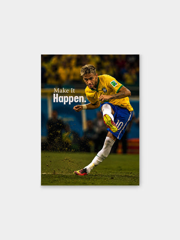 Neymar Jr Make It Happen Canvas Wall Art | Brazil Football