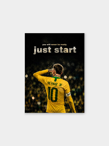 Neymar Jr Just Start Canvas Wall Art – Inspirational Brazil Football