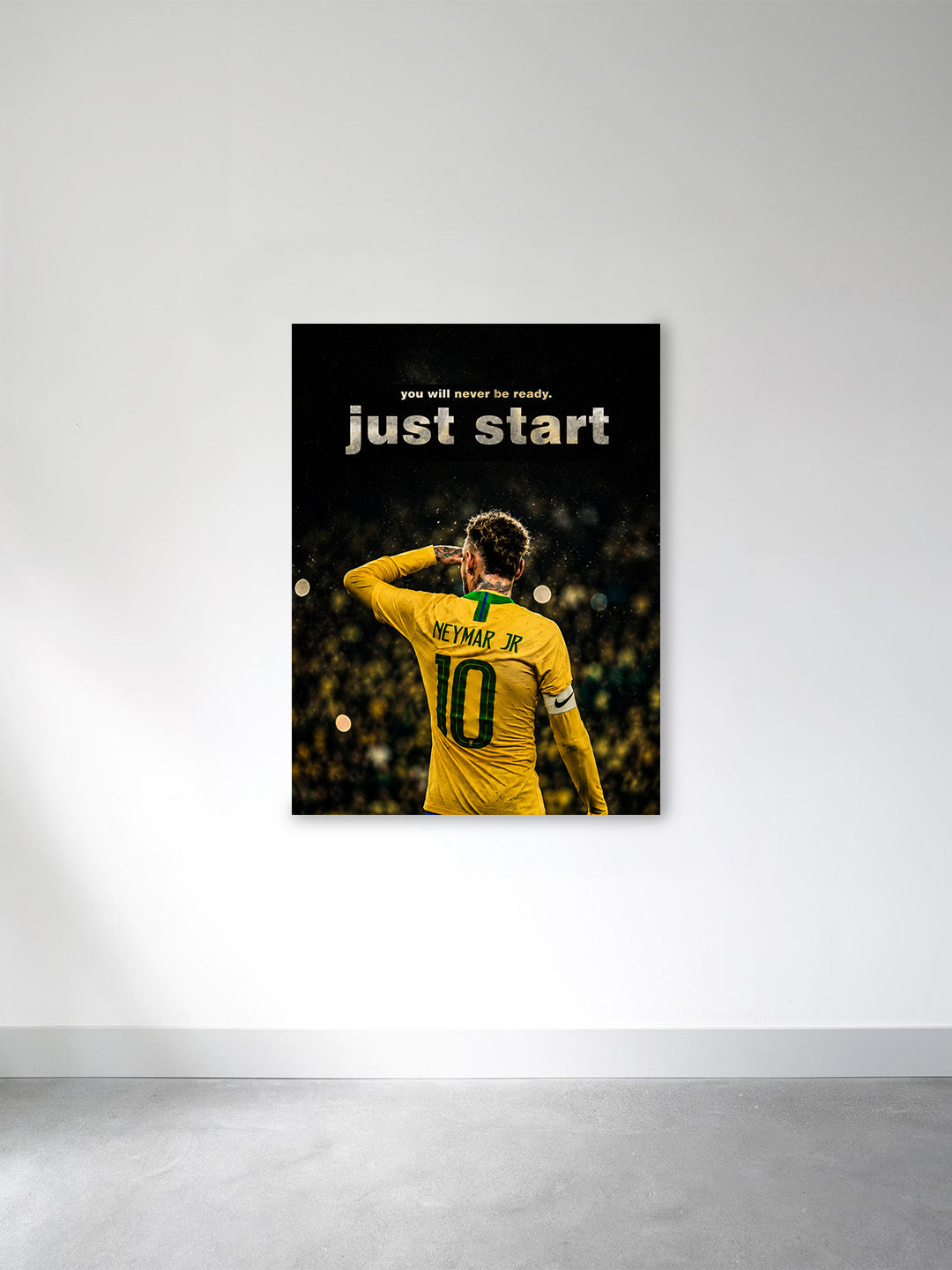 Neymar Just Start Canvas Wall Art – Inspirational Brazil Football