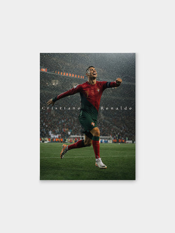 Cristiano Ronaldo Celebration Canvas Wall Art – Portugal Football Legend Stadium