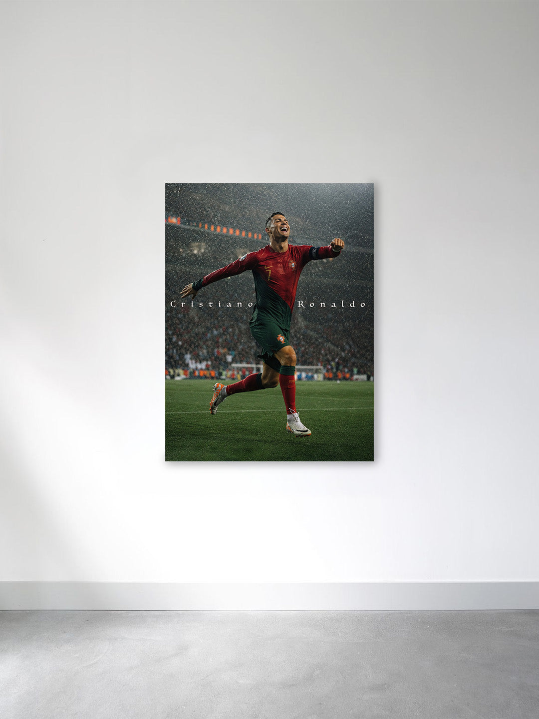 Ronaldo Celebration Canvas Wall Art – Portugal Football Legend Stadium