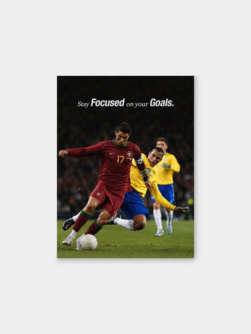 Cristiano Ronaldo Stay Focused on Your Goals Canvas Wall Art – Portugal Football