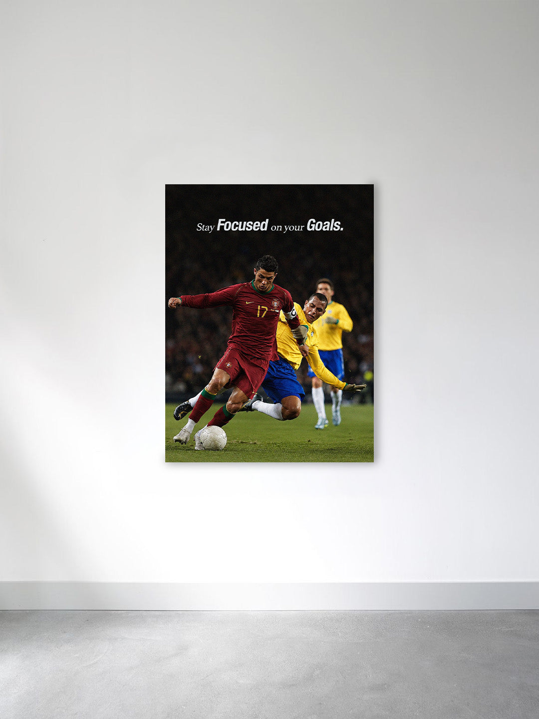 Ronaldo Stay Focused on Your Goals Canvas Wall Art – Portugal Football