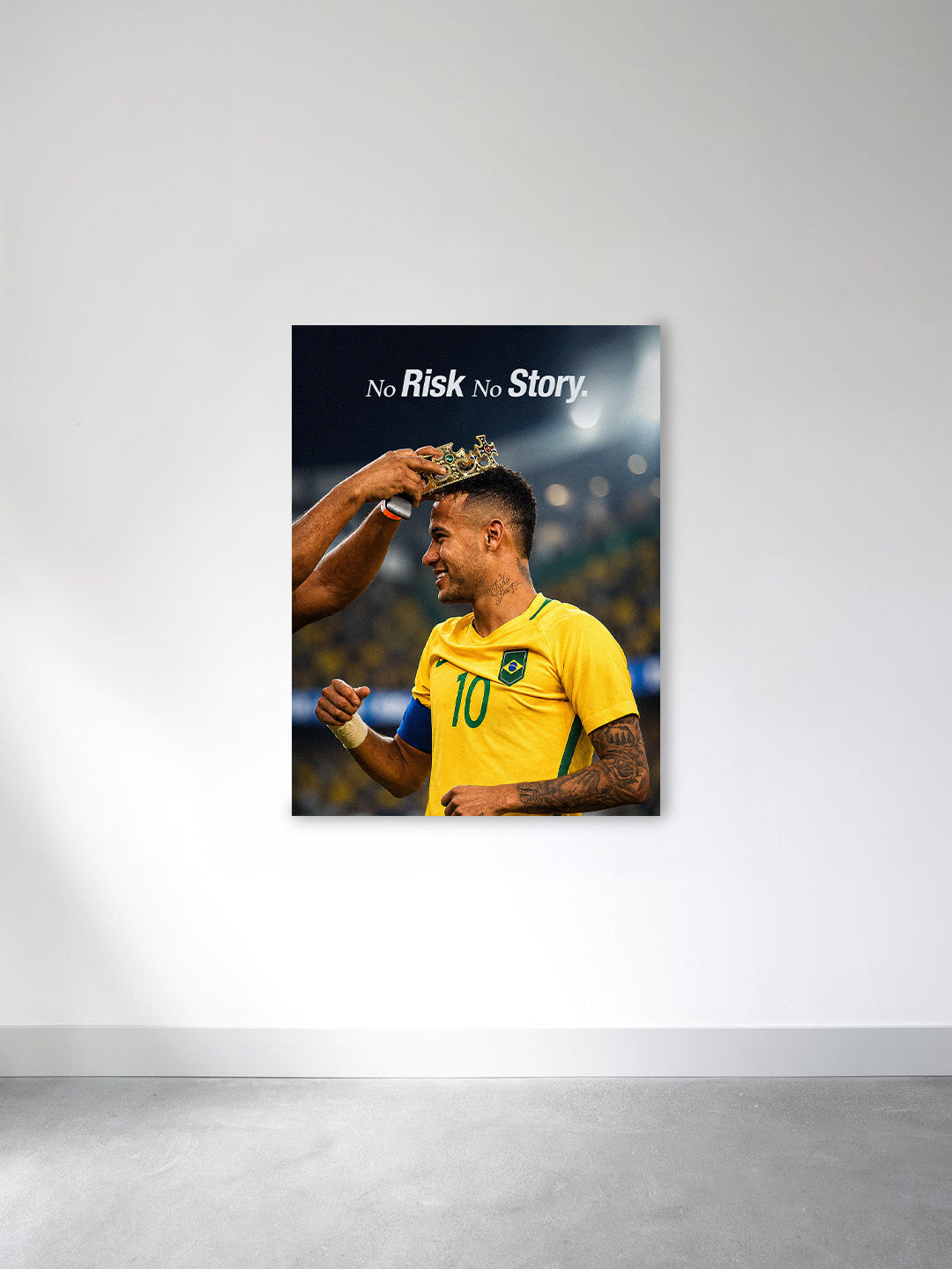 Neymar  No Risk No Story Canvas Wall Art – Brazil Football Legend