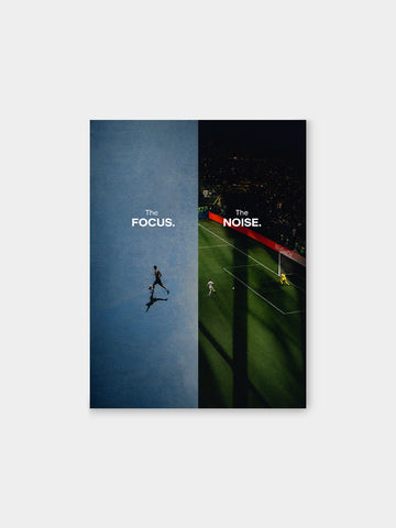 The Focus, The Noise Football Canvas Painting | Motivational Soccer Wall Art Canvas Frame | Athlete Mindset Sports Canvas Decor