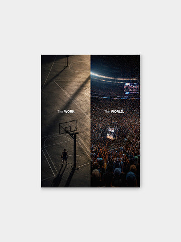 The Work The World Basketball Canvas Painting | Motivational Athlete Wall Art Canvas Frame | Sports Success Decor